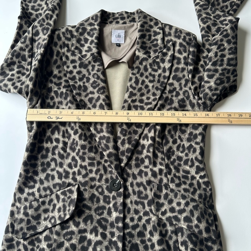 CAbi Black and Tan Leopard Print Blazer Tailored Fit - Picture 5 of 16